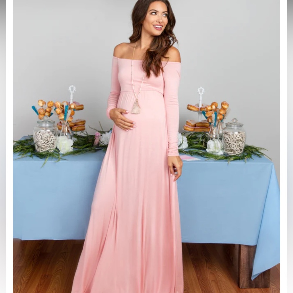 PinkBlush Pink Maternity Maxi Dress